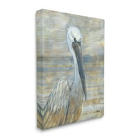 СТУПЕЛ ИНДУСТРИИ Крајбрежна Пеликанска Птица Апстракт портрет Галерија за сликање завиткано платно печатење wallидна уметност, дизајн од Пол Брент
