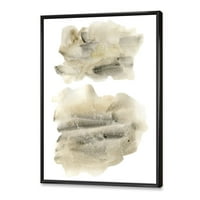 ДизајнАрт „Беж и црни облаци“ модерно врамени печатење на wallидови од платно