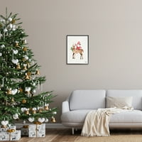 Студената индустрија Санта Клаус Гном ирваси одмори во форма на празници Сликање црна врамена уметничка wallидна уметност, дизајн