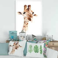 DesignArt 'Затвори портрет на жирафа x' фарма куќа врамена уметничка принт