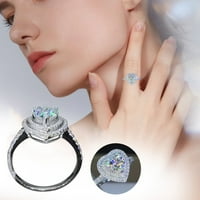 духбне мода креативна љубов цирконски прстен женски подарок за денот на вљубените срцев прстен