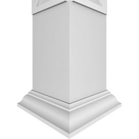 Ekena Millwork 8 W 10'H Craftsman Classic Square Non-Tapered San Carlos Mission Style Fretwork Column W Crown Capital & Crown Base