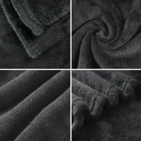 Уникатни поволни цени фланел руно фрлаат кревет мек ќебе темно сива 91 102