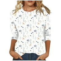 Кошули за ракави на Royallove за жени Симпатични печати графички маички блузи случајни плус големина основни врвови на врвови