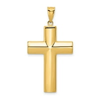 14K жолто злато шупливо приврзок за латински крст