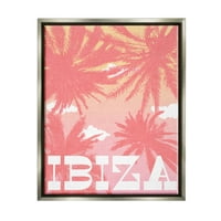Tuphell Industries Tropical Ibiza Palmes Graphic Art Buster Grey Floating Framed Canvas Print Wall Art, Design By Daphne Polselli