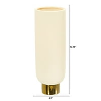 Скоро природна 12,75 Традиционална елеганција керамички цилиндер вазна со златни акценти