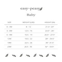 Лесно-пишано бебешко џебно каросерија со долги ракави, големини 0 3- месеци