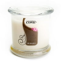 Свеќа од кокос залив - средно бело оз. Високо миризлива свеќа со тегла - направена со природни масла - Колекција на овошје и
