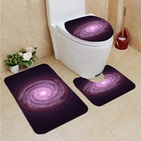 Космички галаксиски апстрактни килими за бања Поставете капа за бања за бања и капакот на капакот на тоалетот