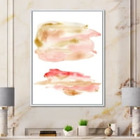 DesignArt 'Апстрактни облаци поставени со розово злато беж и црвена' модерна врамена платно wallидна уметност печатење