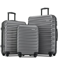 Куфер со багаж со лесен хардвеј со тркала со вртење, 3-парчиња сет