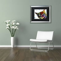 Трговска марка ликовна уметност Поп -мачката Канвас уметност од Дин Русо, црна мат, сребрена рамка