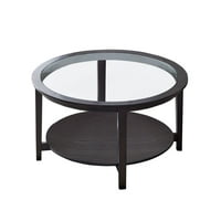 Масичка за кафе, круг чај крајни маса, стаклена површина странична маса за маса за дневна соба во затворен простор