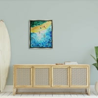 Модерна мозаична шема плажа крајбрежна графичка уметност сјај сива врамена уметничка печатена wallидна уметност