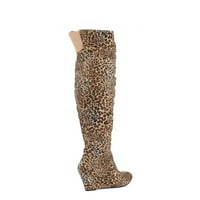 Над коленото женски клин чизми во леопард