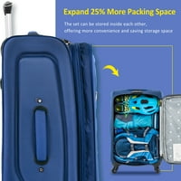 Мекото багаж за проширување на поставениот куфер, исправен спинер за меки, лесен багаж за патувања за деловни активности, патувања,