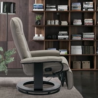 Miniyam Swivel Recliner стол, прилагодлива дневна столица со потпирач за подножје за дневна соба во спална соба домашна канцеларија,