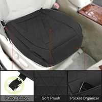 Уникатни поволни цени Универзален предниот дел на предниот дел на седиштето за перничиња за заштитник подлога Пу кожа црна боја