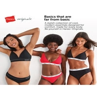 Hanes Originals Women's Leanless Rib Hi-Leg Bikini долна облека, 3-пакет