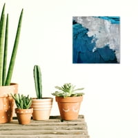 Wynwood Studio Апстракт модерно платно уметност - Дизајн на избледени сини крилја, wallидна уметност за дневна соба, спална