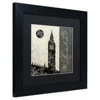Трговска марка ликовна уметност Месечина над Лондон Канвас уметност по пекара во боја, црна мат, црна рамка