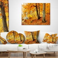 DesignArt жолта шума на есен - Перница за фотографирање на пејзаж - 12x20