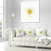Дигитална блескава жолта фрактална цветна дигитална уметност - Перница за цвеќиња од цвеќиња - 18х18