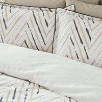 Налу Лани Кинг Дувет сет, постелнина, памук Сатеен, дизајн на Шеврон