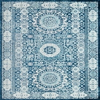 Harper HY60B Riviera Azure Апстрактни гроздобер сина област килим, 2'6 4