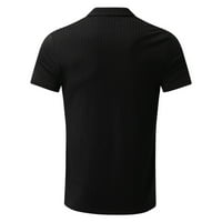 Машка летна цврста печатена маица еластична спуштена јака кратки ракави врвови маички маички маички сет