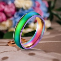 Мишуовоти мода термохромни нерѓосувачки челик прстен боја менување прстен накит подароци