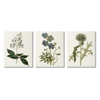Stuple Industries Гроздобер сини ботанички цвеќиња на беж дизајн од Куртис, парче, 16 20