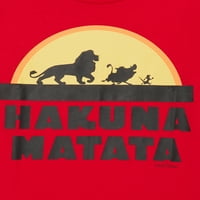 Дизни момчиња Хакуна Матата графичка маица, големини 4-18