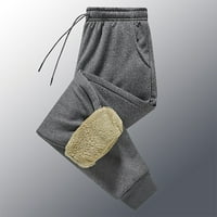 Лабакихах панталони за женски термички џебови за жени задебелени наредени обични панталони панталони сиви
