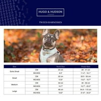 Hugo & Hudson Tweed Dog Harness Vest - Греј го провери Херингбон - XS