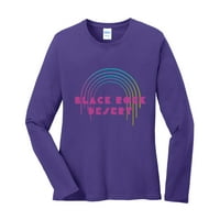 Графичка кошула со голема диско -диско пустината со долги ракави - виолетова 3XL