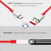 Црвен 6ft USB-C кабел за Fire MA-жица за напојување на кабелот за полнач тип-c Долг брзо полнење синхронизирана со голема брзина