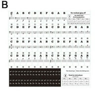 Боја Пијано Тастатура Музика Забелешка Целосен Сет Налепници За Бели Црни И C3S6
