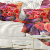 DesignArt Букет на слатки афиони во вазна - перница за цвеќиња - 12x20