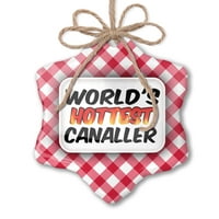 Божиќ Украс светови најжешките Каналер Црвена карирана Неонблонд