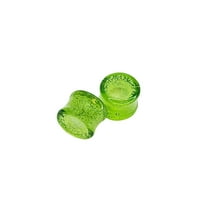 Ушни Приклучоци Стакло Двојно Одблесокот Лимон Вар Зелена-Продадени како пар