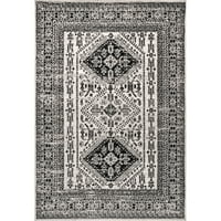 Нулум Емили Традиционална медалјонска област килим, 7 '10 10', сива