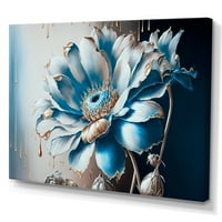 DesignArt Ice Blue Daisy I Canvas Wallидна уметност