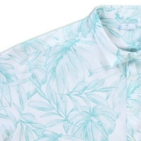 Печатена тропска ткаена кошула за кратки ракави на мажјак