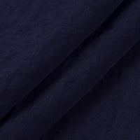 Подплуг Машки Традиционални Ленени Кошули Обични Кратки Ракави V Врвови На Вратот Лабава Блуза