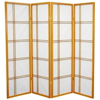 Ft. Висок јапонски стил двојно вкрстено решетки Шоџи екран - мед - панели