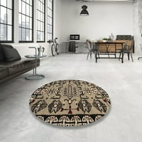 Ахгли компанија во затворен простор Апстрактни килими со кафеава апстрактна област, 3 'круг