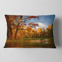 DesignArt Тивка и тивка есен - пејзаж печатена перница за фрлање - 12x20