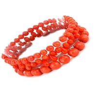 Крајбрежни накит портокал корален камен со нараквици со брада